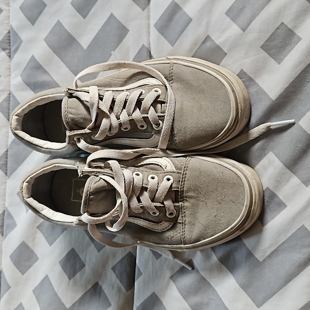 Gray and White Vans